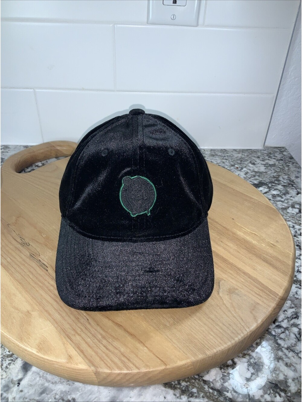 Boston Celtics New Mitchell & Ness Velvet Black Green Dad Strapback Era Hat Cap